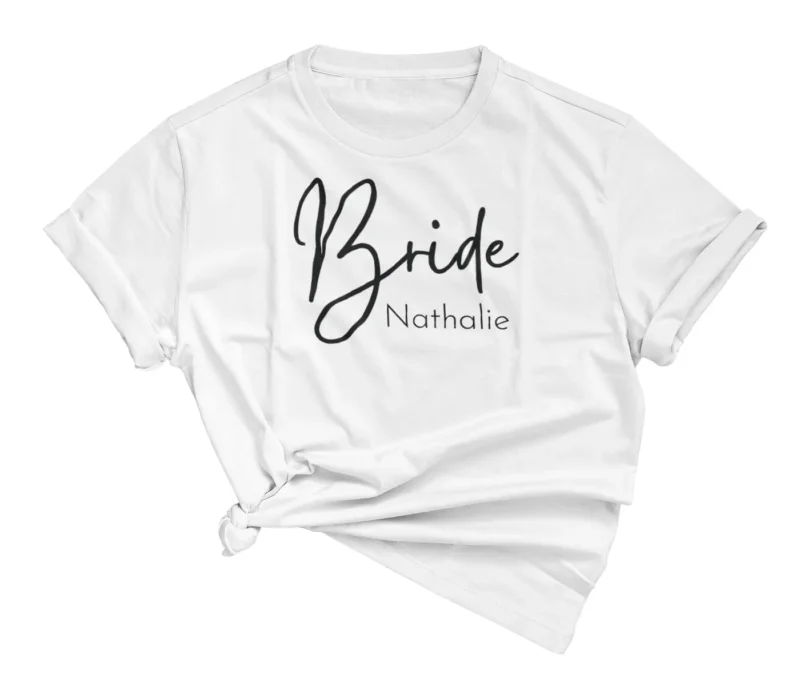 JGA Shirt Team Bride T-Shirt personalisiert mit Namen - Team Braut