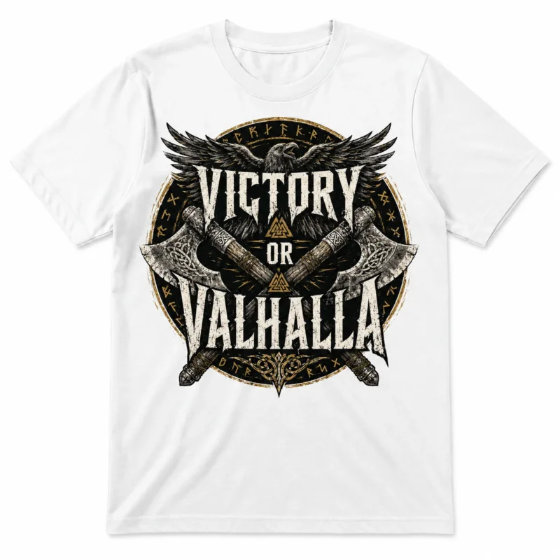 Wikinger T-Shirt Herren Damen – Motive wählbar – Odin Valhalla Runen Raben