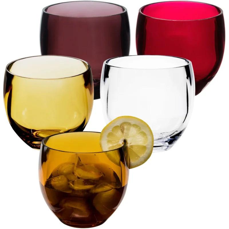 4x Campingglas aus Acryl 400ml - Weinglas ohne Stiel Acrylglas Wasserglas Kunststoff Camping Garten Echtglasoptik Picknick Becher Kinder Senioren Longdrink Coktail