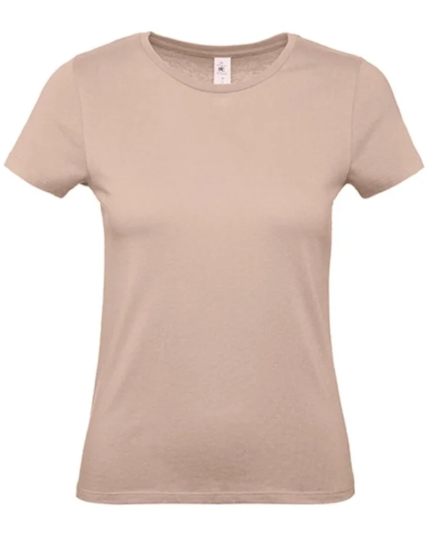 T-Shirt einfarbig Damen Unifarben Shirt Uni TShirt Damen-Shirt - 100% Baumwolle