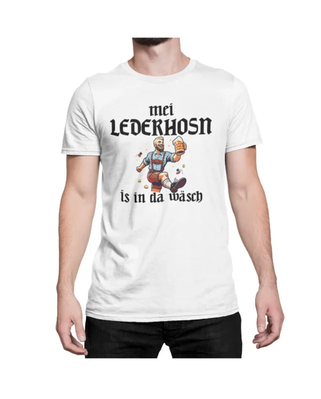 Mei Lederhosn is in da Wäsch Herren T-Shirt Lustiges Statementshirt Funshirt Oktoberfest - Herren Baumwolle