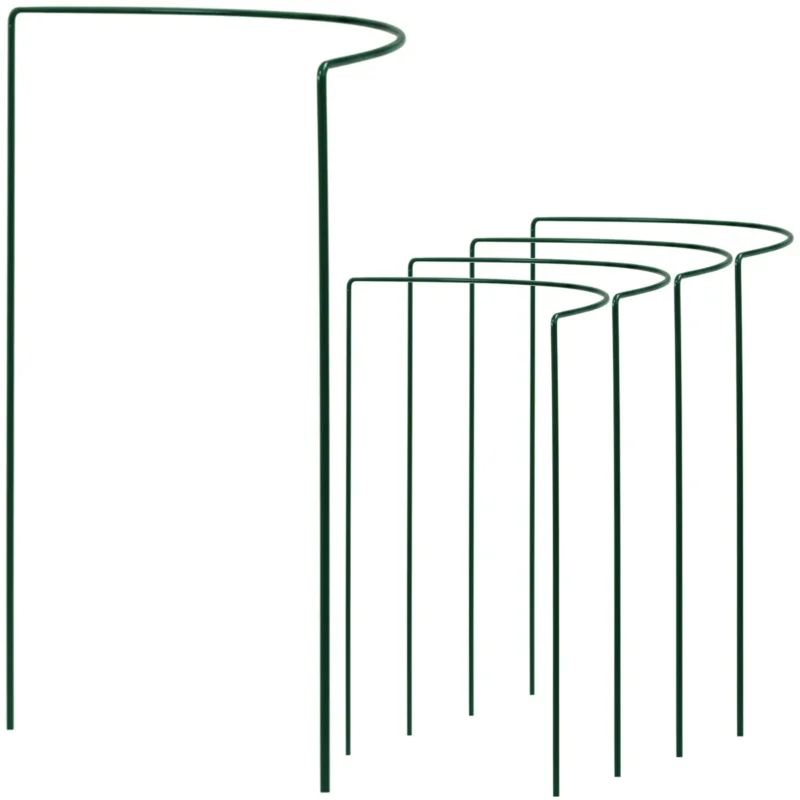 Pflanzenstütze halbrund - Ø 38 cm - 60 cm hoch - aus 4mm kunststoffummantelten Draht - Für den Garten - Metal - Buschstütze - Staudenstütze - Pflanzbogen Staudenhalter Rankhilfe Pflanzenring