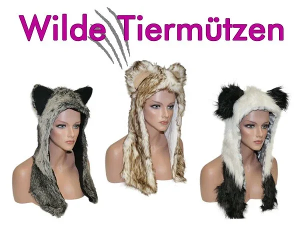Fellmütze Tiermütze Mütze Pelzmütze