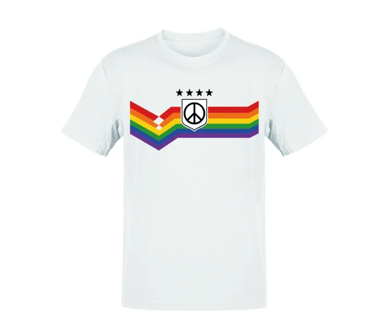LGBTQ Deutschland Fan Shirt Fußball WM 2026 Herren Damen Unisex T Shirt Weiß, Pride Regenbogen Shirt, Public Viewing Fantrikot Look, Fußball Party Stadion S bis 5XL