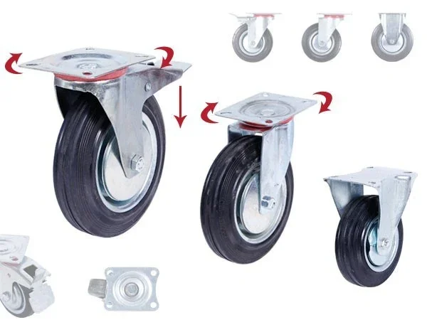 Transportrollen 75–200 mm Lenkrollen & Bockrollen mit/ohne Bremse für DIY