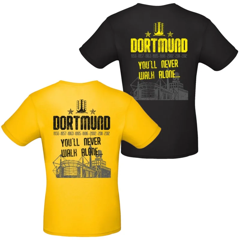 Herren T-Shirt Dortmund gelb und schwarz "You Never Walk Alone"