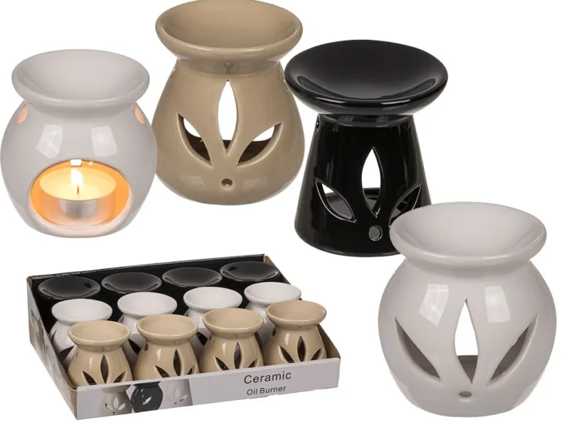 Aromalampe für Ihre Düfte Dekoration Deko - 7 cm länge, 7 cm breite Braun, Schwarz und Weiß