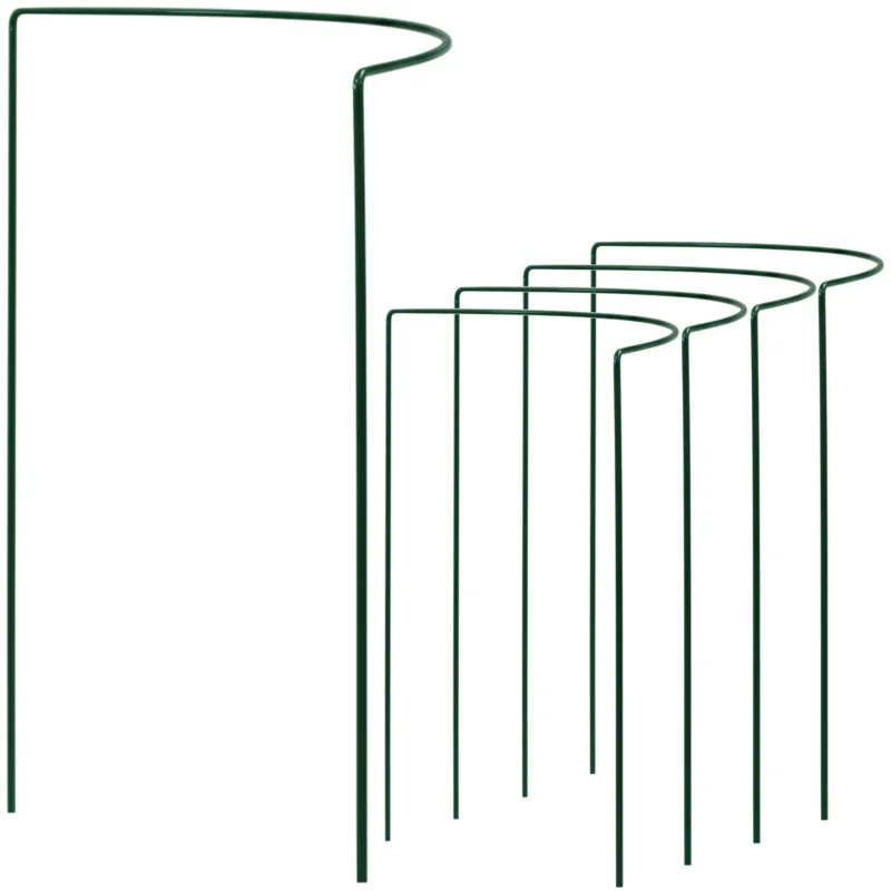 Pflanzenstütze Staudenstütze halbrund - Ø38 cm - 70 cm hoch aus 4mm kunststoffummantelten Draht - Für den Garten - Metal - Buschstütze - Staudenstütze - Pflanzbogen Staudenhalter Rankhilfe Pflanzenring
