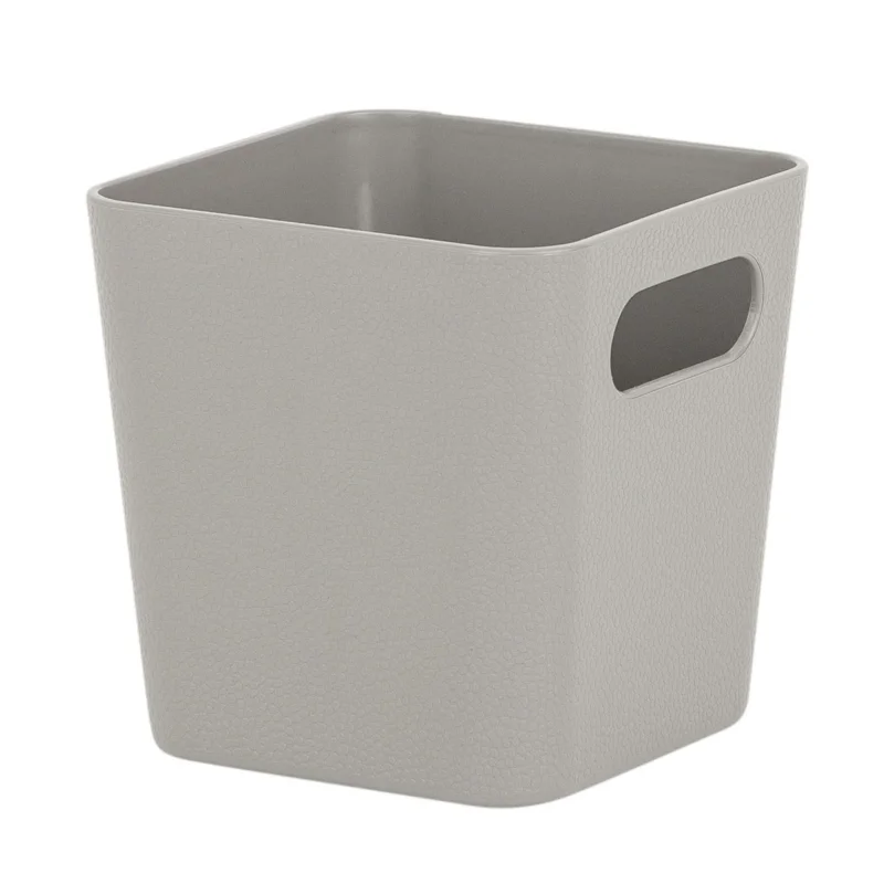 Ordnungsbox - 10x10x10 cm - TAUPE Lederoptik - Ordnungskorb Regalorganizer Wandregal