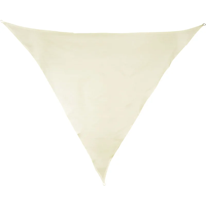 Sonnensegel 5 m dreieckig - creme - Sonnenschutz atmungsaktiv - UV-Schutz Garten Terasse Camping