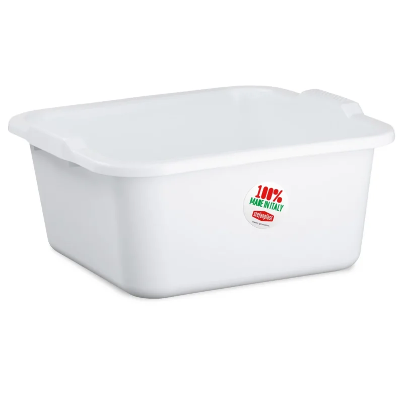 Schüssel 7 Liter quadratisch 30x30x14 cm weiß - Haushaltsschüssel Waschschüssel Universal Küchenschüssel Spülschüssel Kunststoff Fußbad Pflege - nestbar