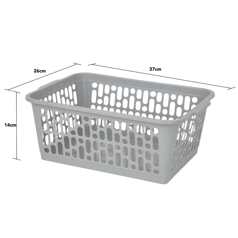 Körbchen Aufbewahrungskorb - 37x26x14 cm - Kunststoffkorb - Größe L - Organizer Ordnung - Aufbewahrung Bad Korb Kinderzimmer Haushalt
