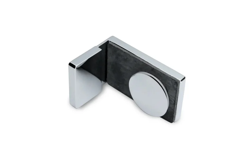 Wandwinkel Glas-Wand 90 Grad innen fuer feststehendes Duschglas, Chrom poliert glaenzend