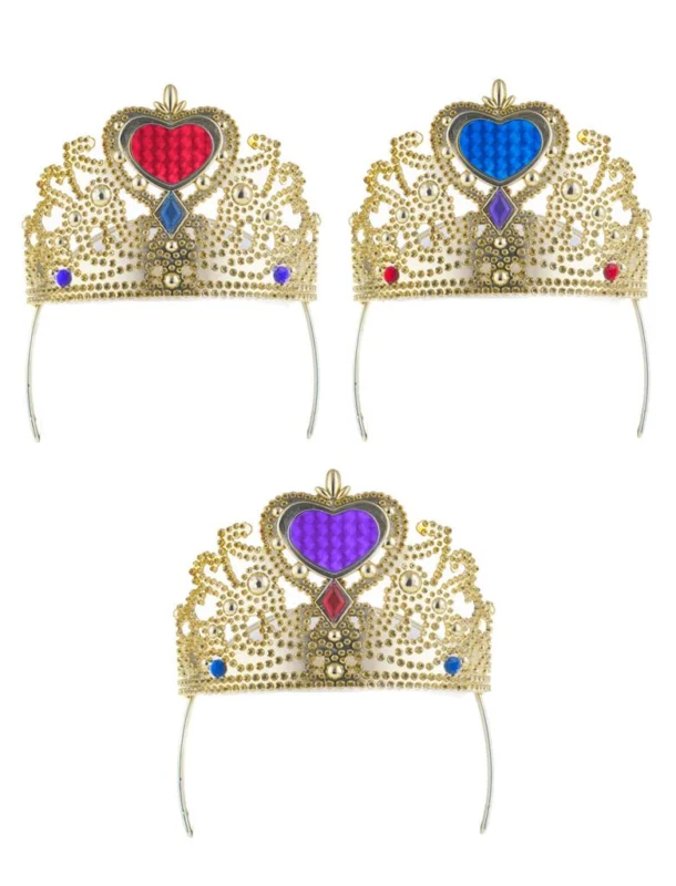 Prinzessin Mädchen Krone Prinzessinnen Mini Kristall Herz Prinzessinnenkrone Accessoire Haarschmuck Fasching Karneval Kostüm Verkleidung Outfit