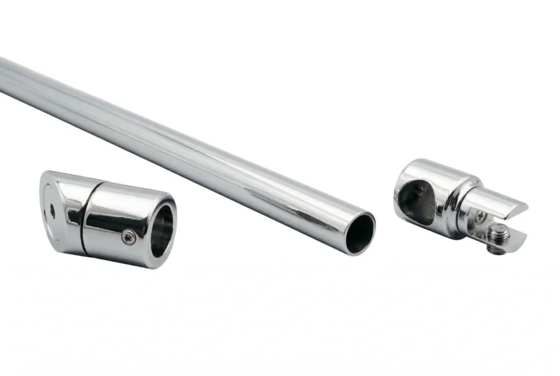 Stabistangen-Set – Edelstahl V2A Ø 19 mm, Glas-Wand 45°, Art.Nr. 6017/6019