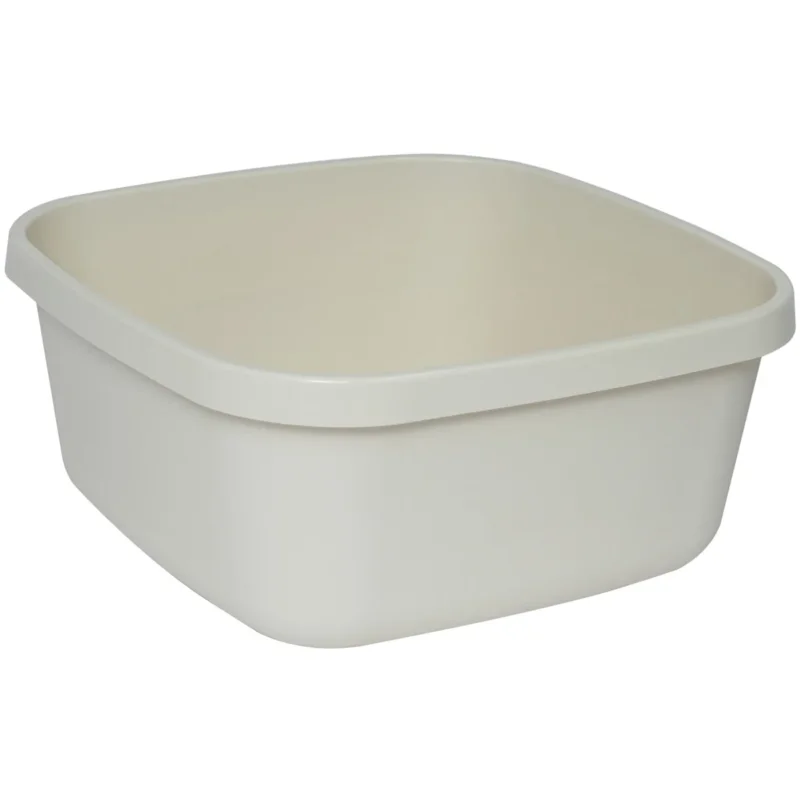 Schüssel 9 Liter - quadratisch- 31x31x14cm - beige - Waschschüssel Spülschüssel Wasserschüssel Lebensmittelecht - Kunststoff Spüle Waschbecken Wanne Box - Camping Abwaschschüssel Plastikschüssel