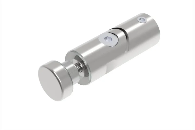 Glashalter drehbar, Montage durch Glas, für Stabilisierungsstange rund, Ø 12 mm, für 8 bis 10 mm Glas, 2 Oberflächen, Art.Nr. S1242