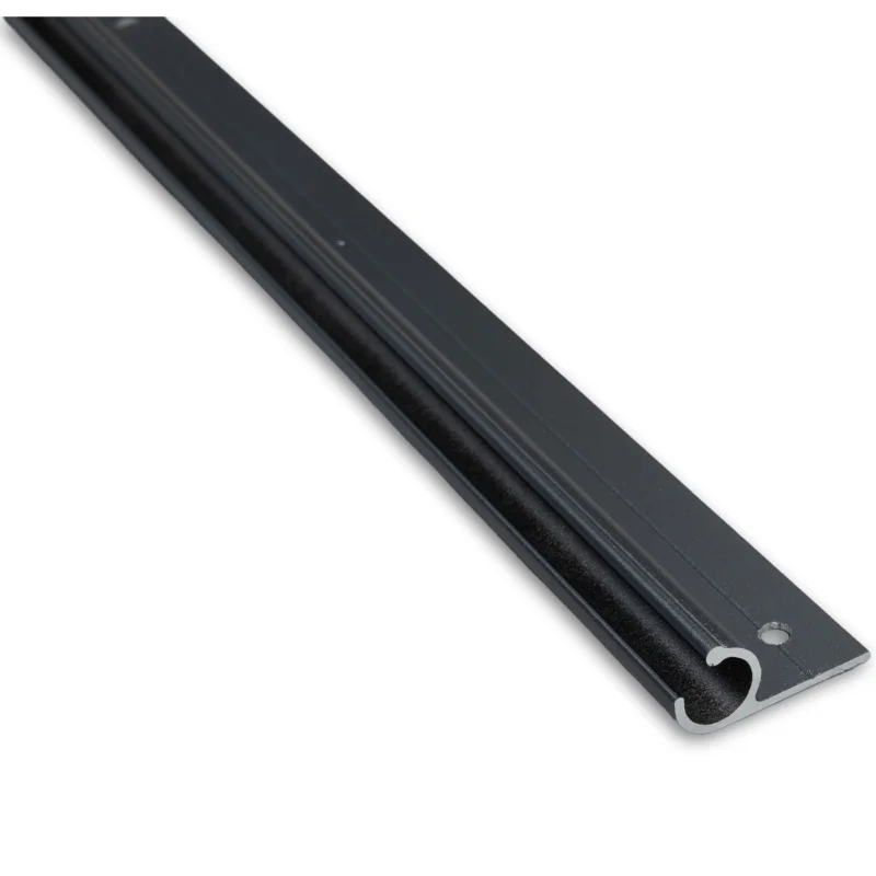 Alu Kederschiene - 1,2 Meter - Kederleiste - Neigung 45° Ø10mm (passend für 7-9mm Keder) Schwarz Aluminium Kederprofil Leiste für Wohnwagen Wohnmobil Vorzelt Sonnensegel Schürzenleiste Vorzeltschiene