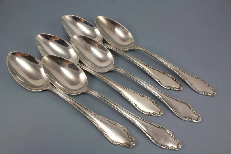 9 schöne Esslöffel, Tafellöffel, Wellner Mozart, Löffel, Vintage Besteck - Löffelland