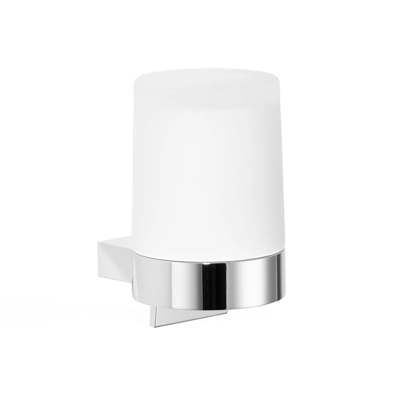 Seifenspender Wandmodell rundes Milchglas, geschlossener Halter, 150 ml