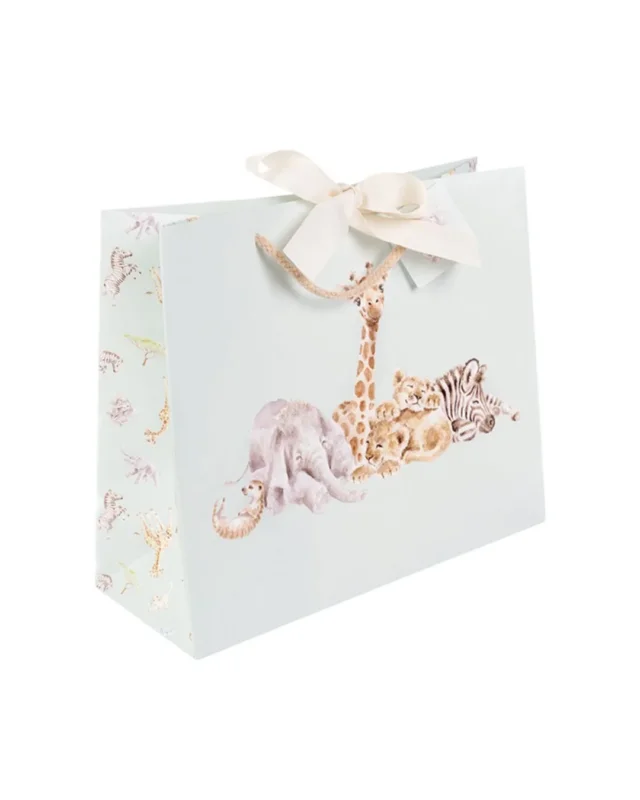 Geschenktasche in der Größe M mit Baby Afrika Tieren als Motiv von Wrendale Designs.