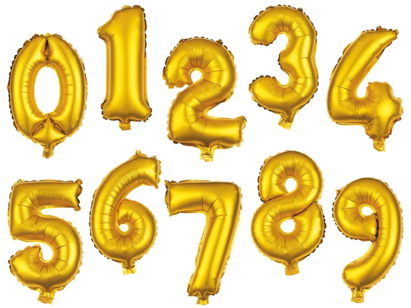 XXL Folienballons Luftballon Heliumballon Zahlenballon Ziffer 0-9 gold 80 cm