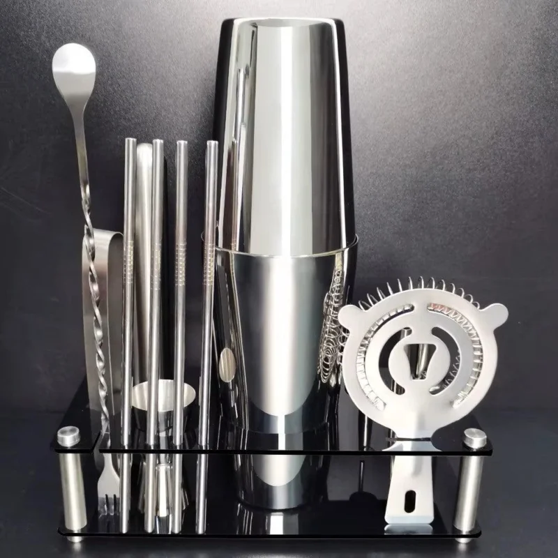 Profi Cocktail Shaker Set 12-teilig mit Ständer (verschiedene Farben) - Kochschein