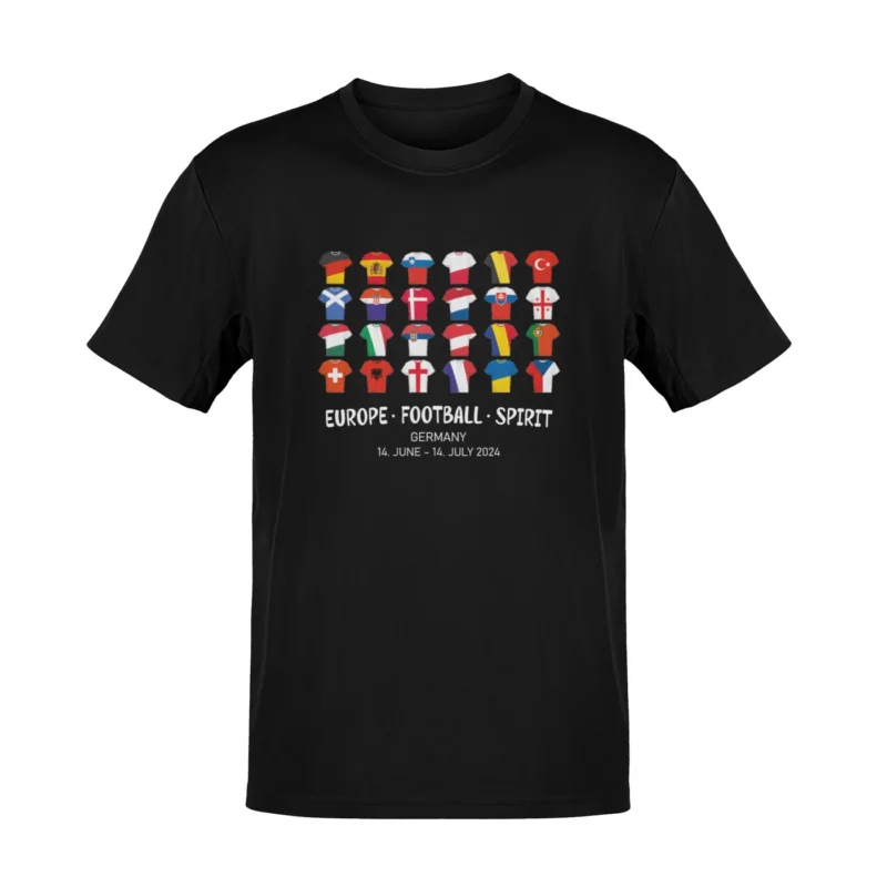 Alsino EM Länder T-Shirt Europe Football Spirit Euro 2024 Deutschland Shirt - 100% Baumwolle Fanshirt