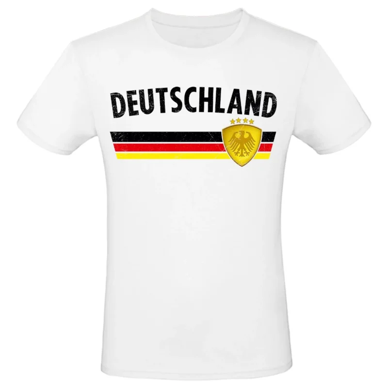 T-Shirt Deutschland Design - Europameisterschaft 100% Baumwolle Rundhals Fanartikel Herren Damen Fan-Shirt