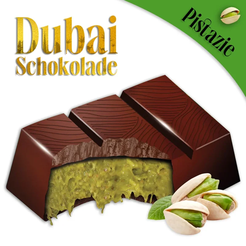 Alyan Dubai Schokolade 100g - Exklusive Premium Schokolade mit Pistazie und Kunafeh - Feinste Schokoladenkreation