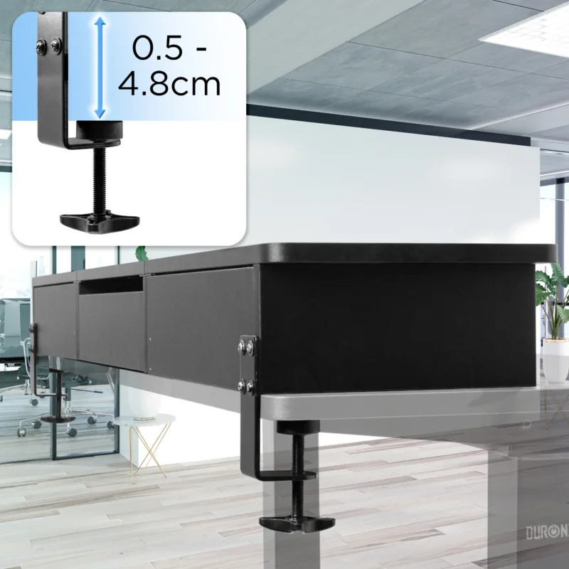 Duronic DD3 BK Schreibtischerhöhung für Monitore Tischklemme zu Befestigung maximale Tischdicke