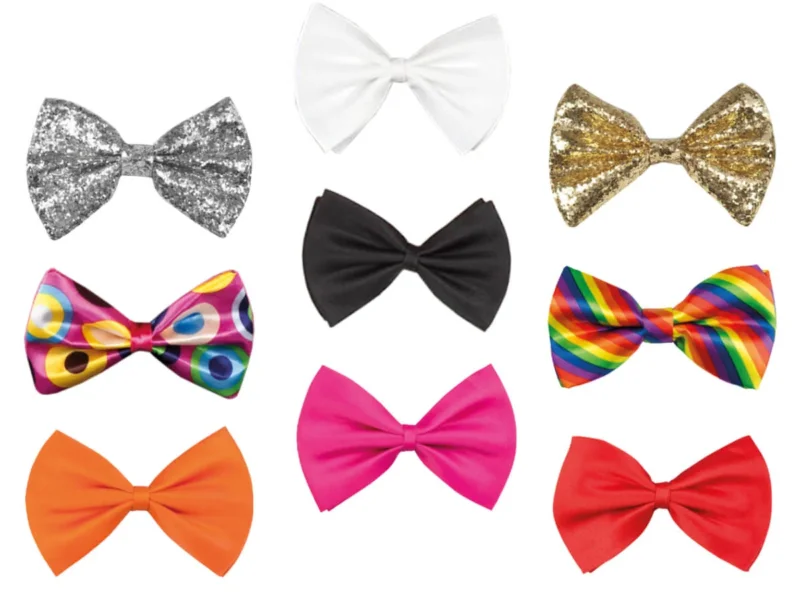 Party Fliege Glitzer oder Satin Unisex Bowtie Kostüm Accessoire für Damen Herren Kinder Karneval Fasching Hochzeit Gala Party Tanz Bühne Mottoparty