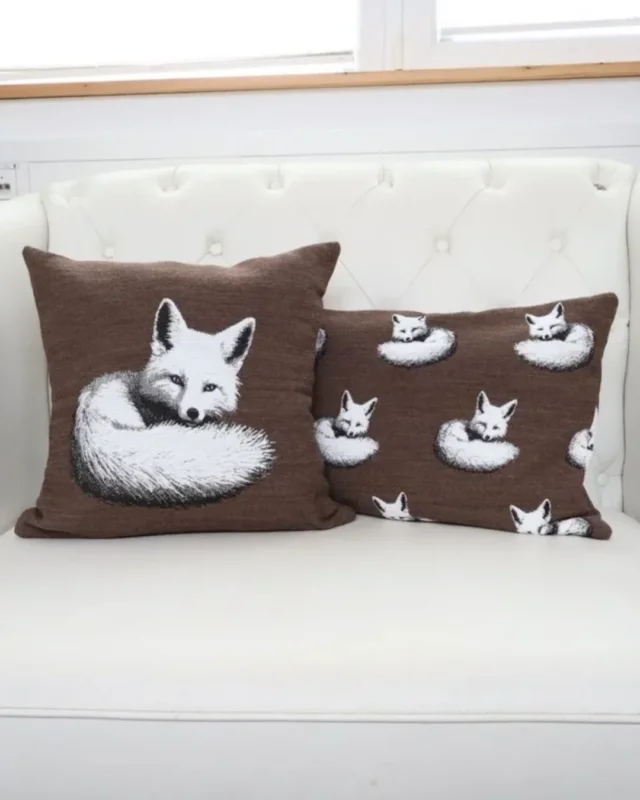 Fuchs 2er-Set Kissenbezüge "Fox" in Coffee von Sander Table + Home
