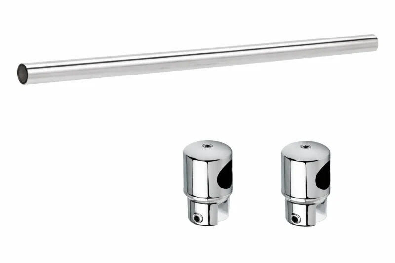 Stabistangen-Set – Glas-Glas Ø 19 mm, 1000 mm, 8–10 mm Glas, Art.Nr. S1910GGSET