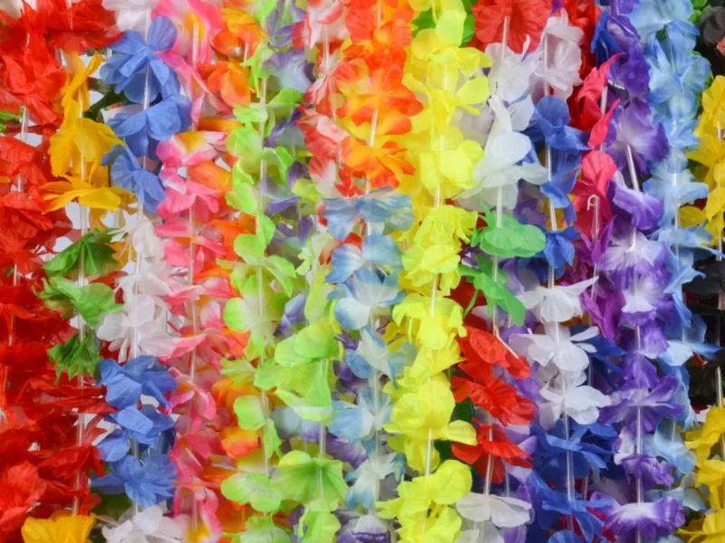 XXL Hawaiiketten bunt gemischt Party Ketten Blumenkette Hawaii Leis Deko Accessoire für Sommerfest