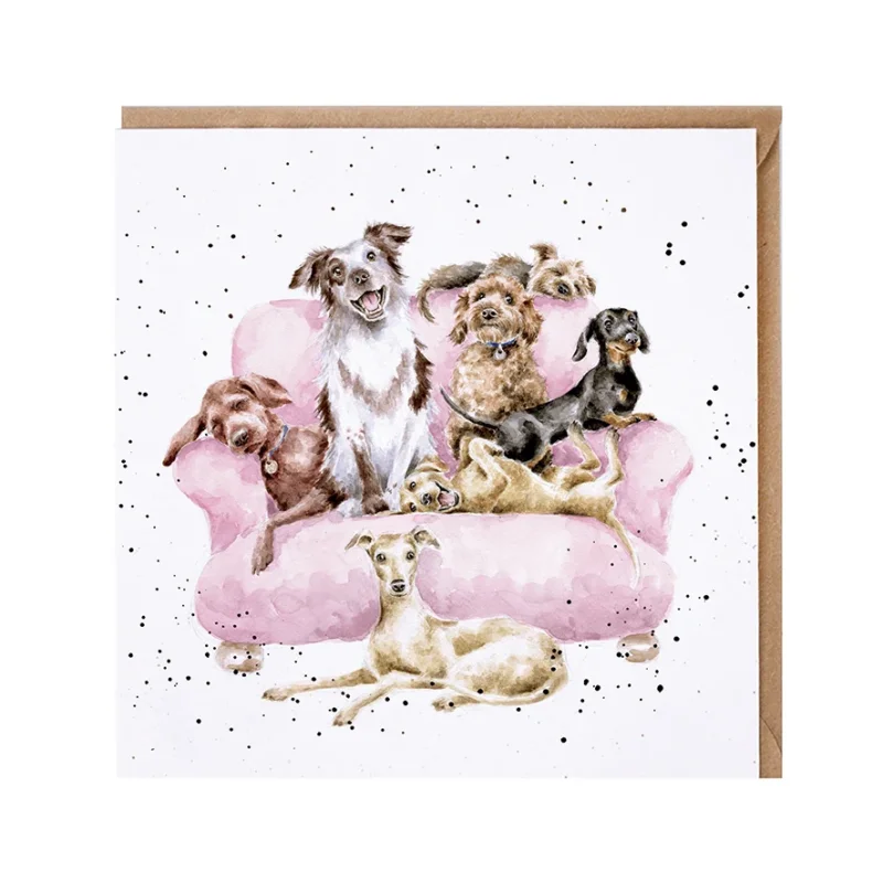 Hunde Kinoabend Doppelkarte von Wrendale Designs