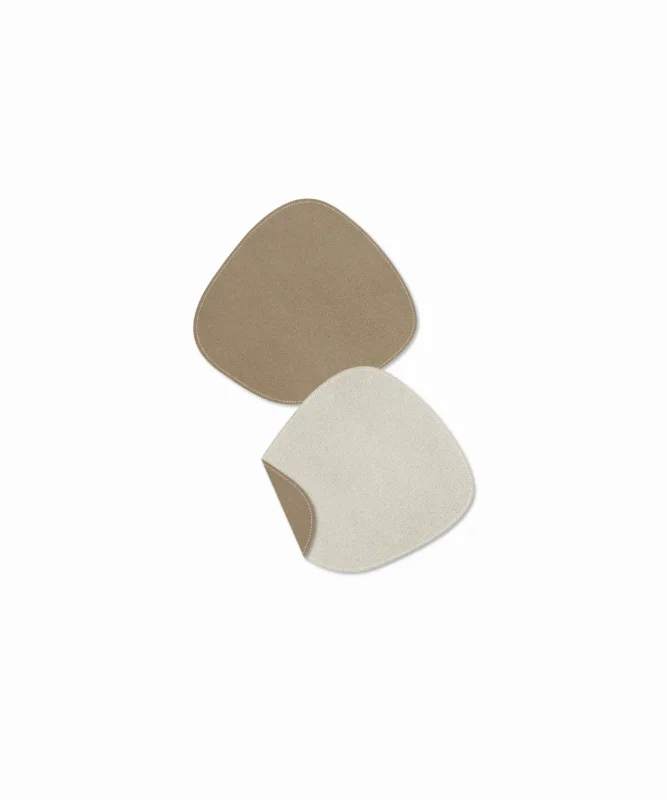 Glasuntersetzer in Taupe und Creme – jade collection von 7 O'CLOCK