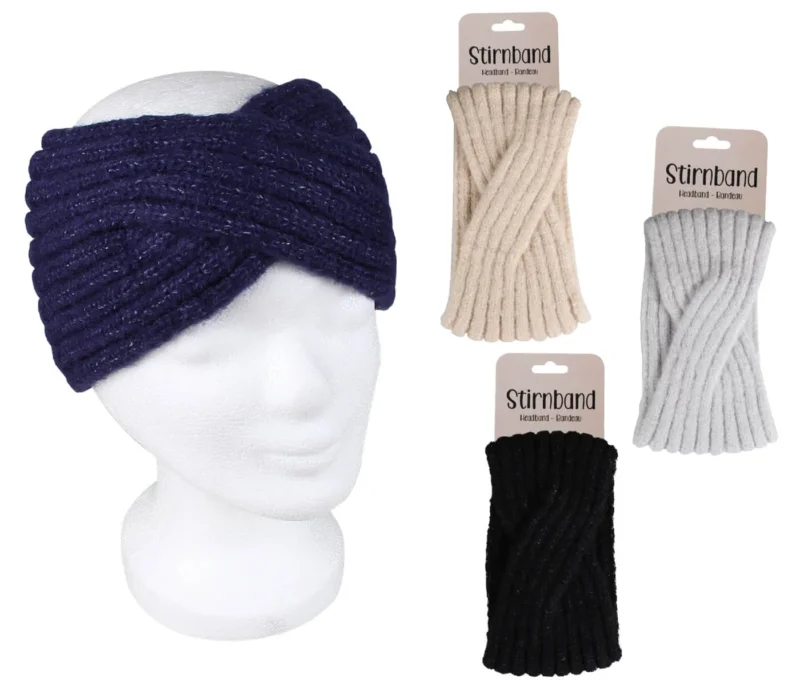 Damen Stirnband Winter – Warmes gestricktes Haarband für kalte Tage – Weiches Ohrenwärmer Stirnband für Winter, Herbst & Outdoor – Modisches Damen Haarband für Alltag, Spaziergang & Sport