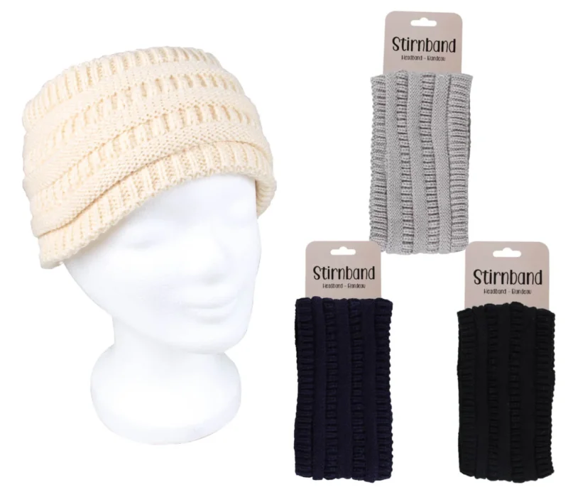 Damen Stirnband Winter – Warmes gestricktes Haarband für kalte Tage – Weiches Ohrenwärmer Stirnband für Winter, Herbst & Outdoor – Modisches Damen Haarband für Alltag, Spaziergang & Sport