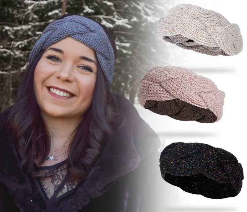 Damen Stirnband Winter – Warmes gestricktes Haarband für kalte Tage – Weiches Ohrenwärmer Stirnband für Winter, Herbst & Outdoor – Modisches Damen Haarband für Alltag, Spaziergang & Sport