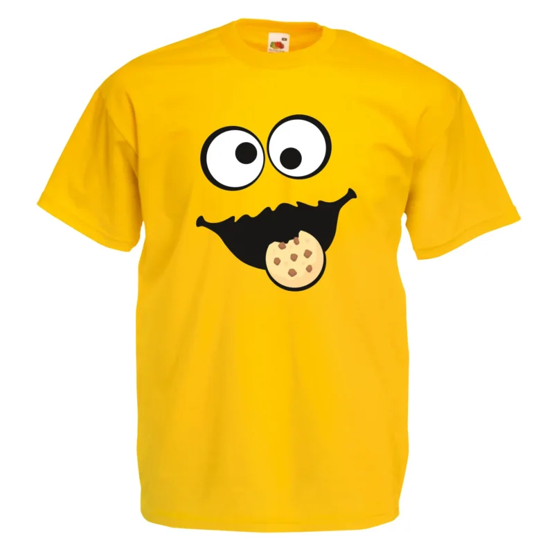 T-Shirt Keks Monster – lustiges Karneval & Fasching Kostüm Shirt – Krümelmonster Style – Funshirt für Fastnacht Fasching Fasnet Fastnacht – blaues Monster Motiv für Party & Verkleidung