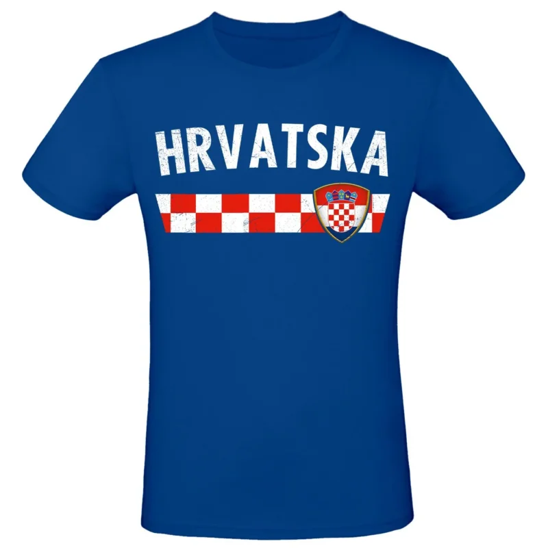 Kroatien T Shirt Herren Damen Unisex – Hrvatska Croatia Fahne – EM WM Fußball Fan Shirt Nationalflagge – Kurzarm Rundhals Größen S–3XL