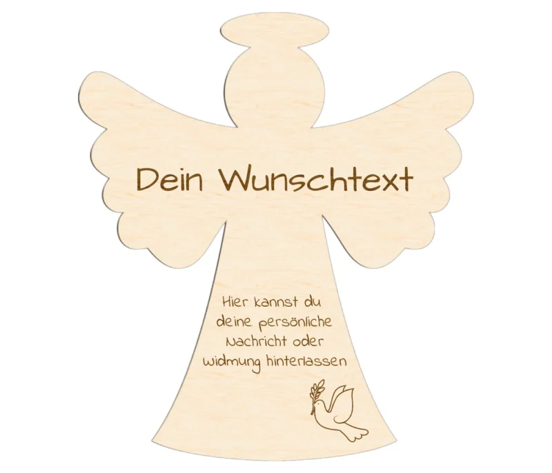 Holzengel Schutzengel mit Gravur Kommunion Konfirmation Taufe - personalisierter Engel
