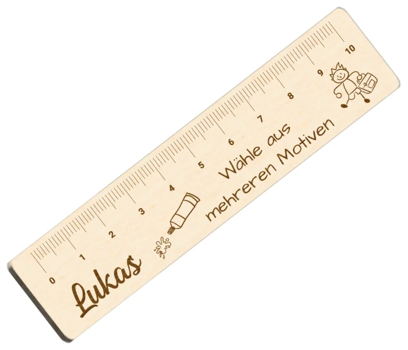 Geschenk zur Einschulung Kinder Holz Lineal personalisiert Schule