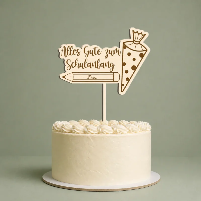 Personalisierte Einschulungs-Cake Topper und Lineale - Geschenkidee
