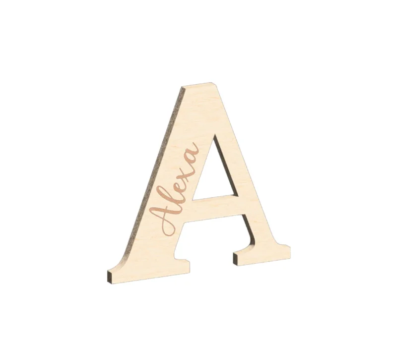 Personalisierbares Haustürschild aus Holz – Namensschild mit Wunschname & Buchstabe – Birke graviert – Türschild Familie – Geschenk Einzug Hochzeit – 15 cm / 20 cm / 25 cm
