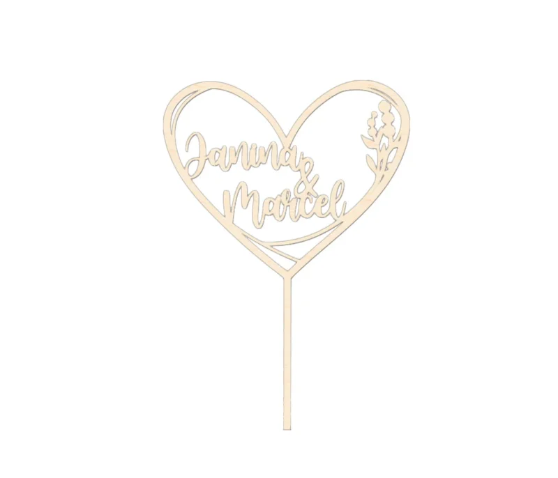 Cake Topper Herz personalisiert Hochzeit Kuchenstecker - 15-25 cm
