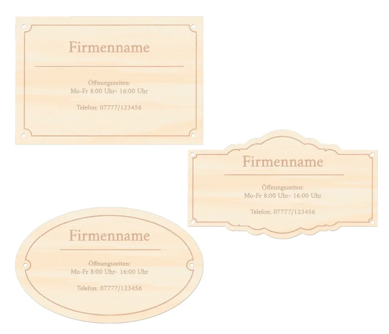 Türschild Firmen Firmenschild Namensschild Adressschild personalisiert - Schild 30x17-20 cm, mit Motiv - für Firmen & Betriebe