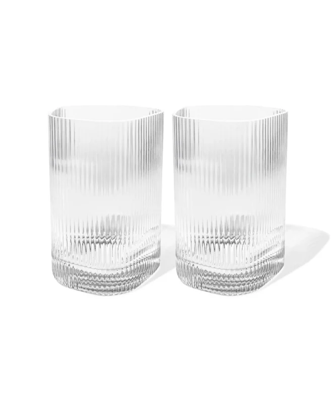 Großes Trinkglas im gerillten Design – venice collection von 7 O'CLOCK