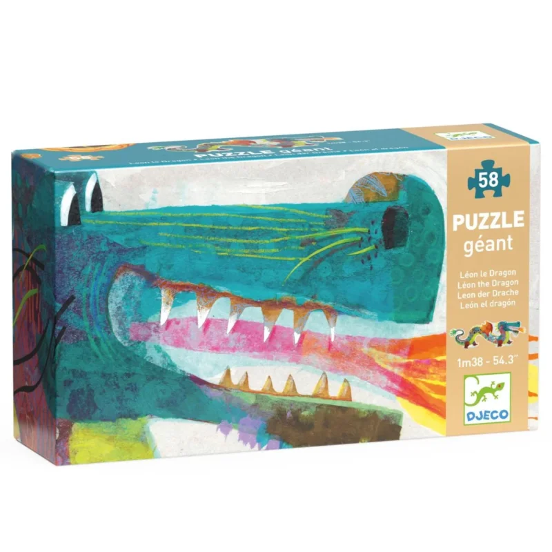 Riesenpuzzle Leon der Drache mit 58 Teilen von Djeco_Detailansicht_Verpackung_2